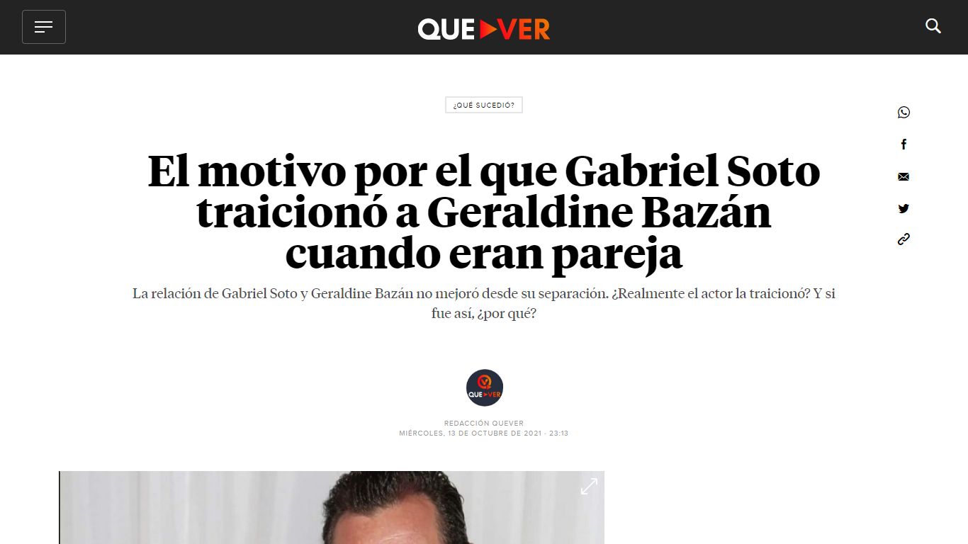El motivo por el que Gabriel Soto traicionó a Geraldine ... - QueVer